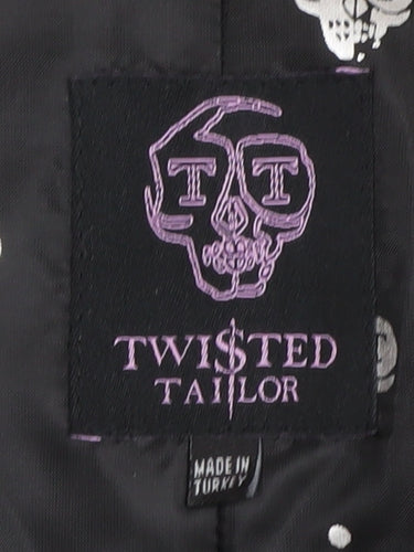 Twisted Tailor Men's Black Waistcoat Gothic Style 36R
