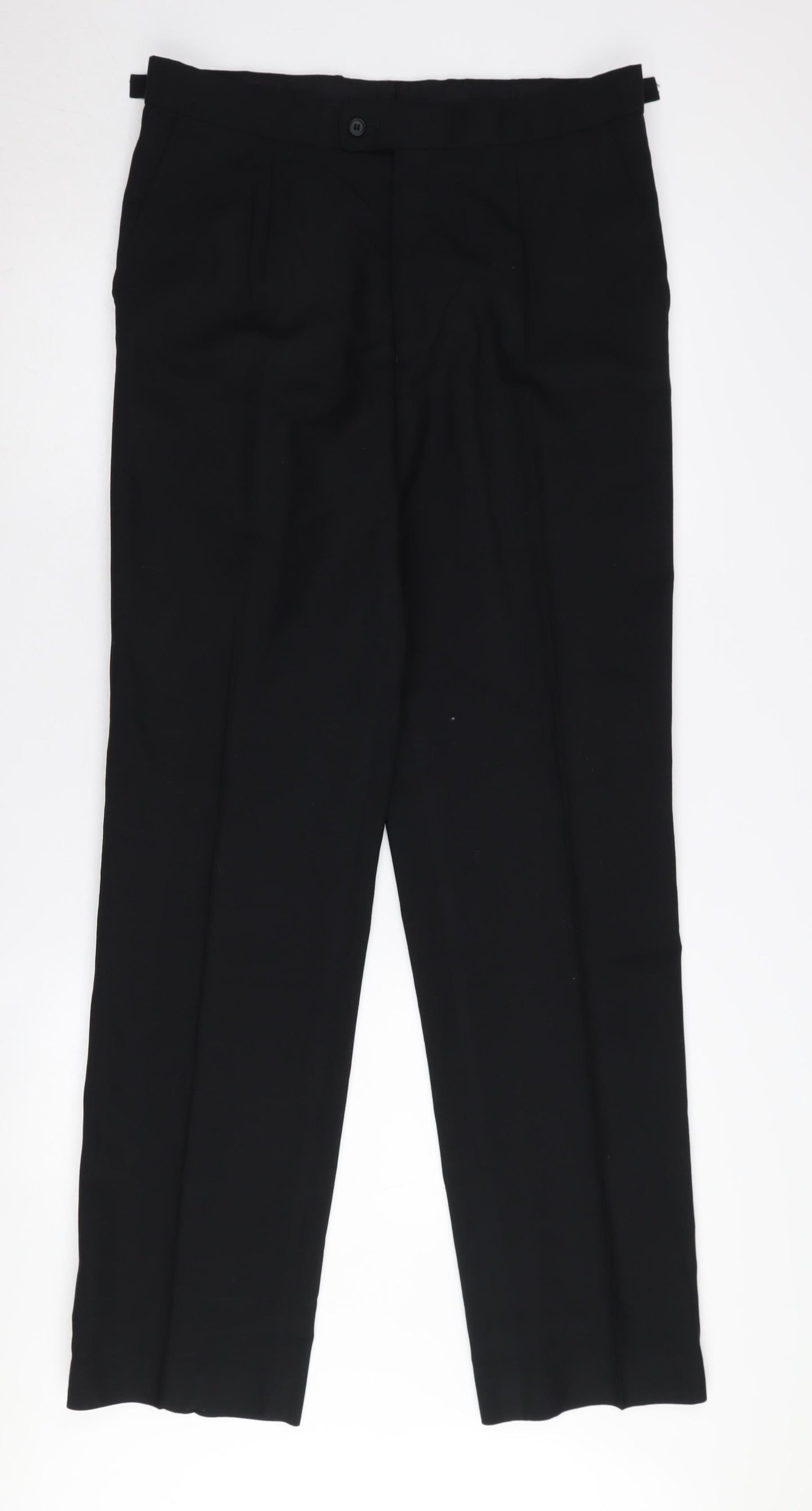 FH Men's Black Dress Pants, Size 34, Wool Blend