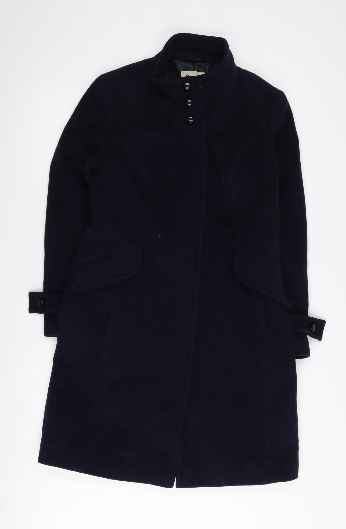 Precis Women's Black Wool Cashmere Overcoat, Size 8