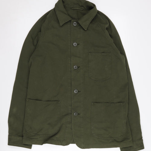 Uniqlo Men's Green Mid-Length Jacket - Size M