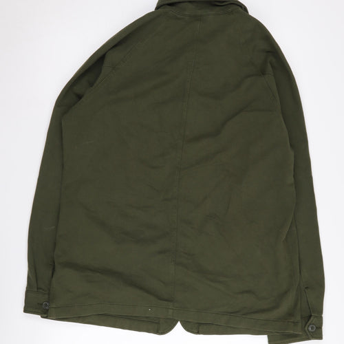 Uniqlo Men's Green Mid-Length Jacket - Size M