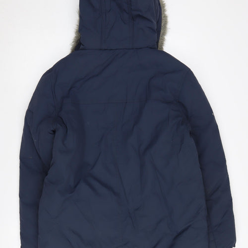 Ted Baker Boys Blue Parka Jacket Age 13 Hooded Lined Winter Coat