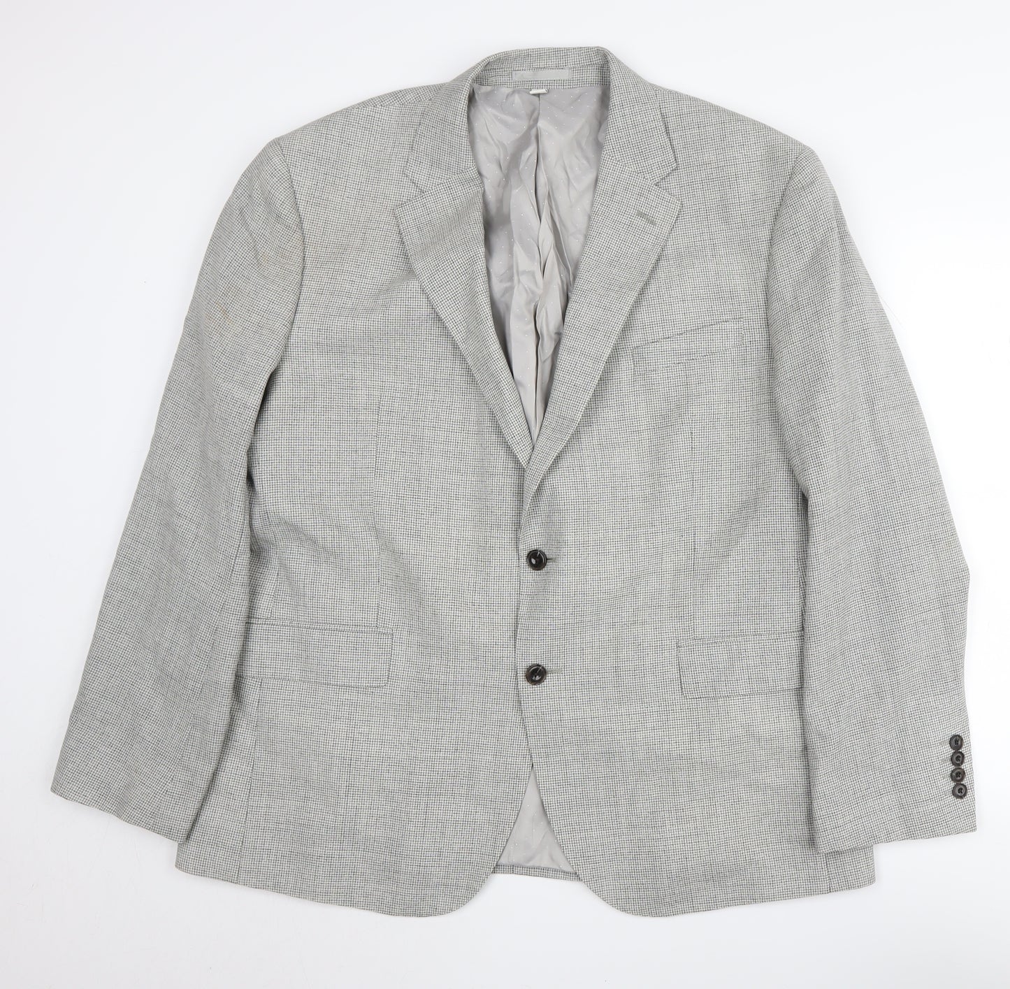 Marks and Spencer Men's Grey Wool Blazer, 46 Regular Fit