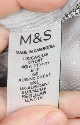 Marks and Spencer Men's Grey Wool Blazer, 46 Regular Fit