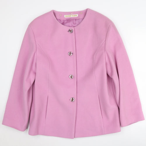 Eugen Klein Women’s Pink Wool Coat, Size 10