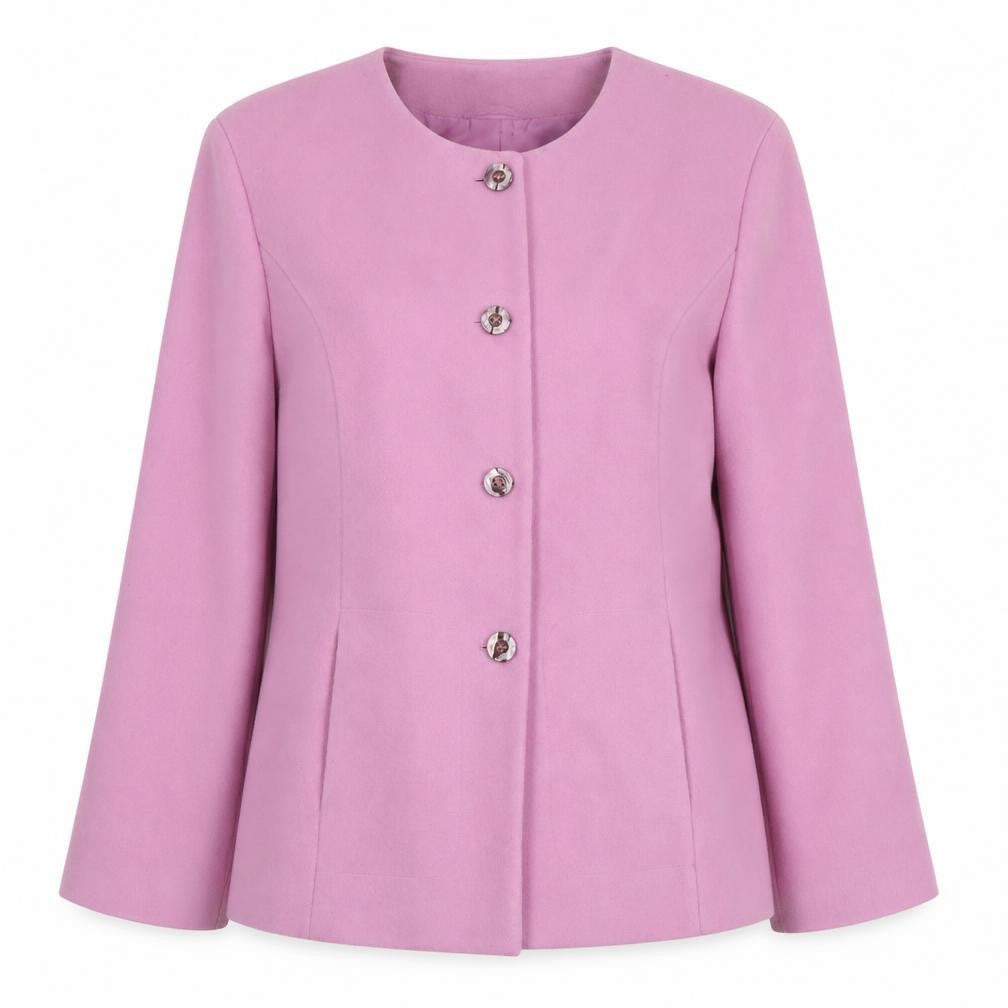 Front view of Eugen Klein Women’s Pink Wool Coat, size UK 10