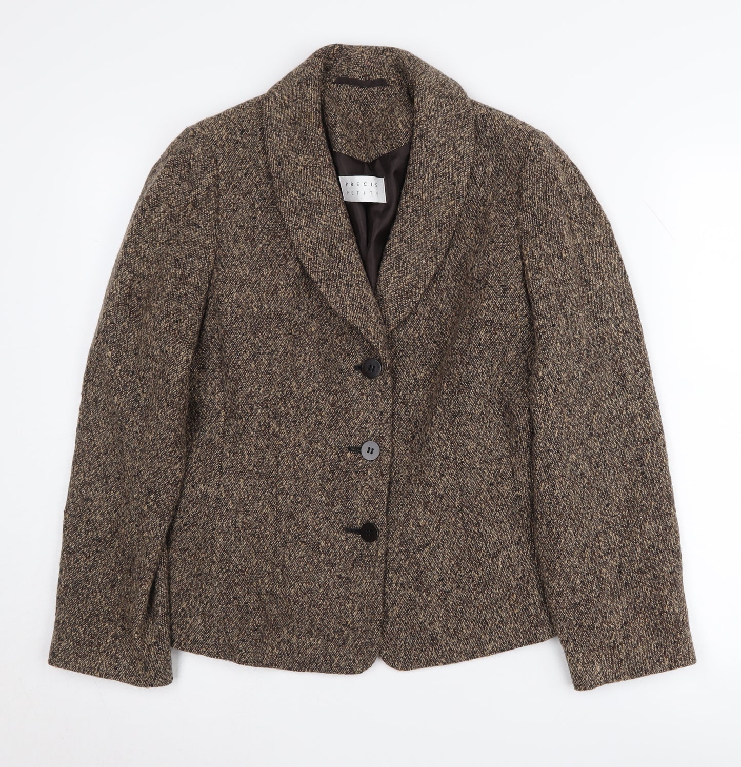 Precis Petite Women's Brown Tweed Blazer Size 10