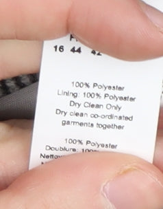 Boohoo Women's Grey Herringbone Overcoat Size 16