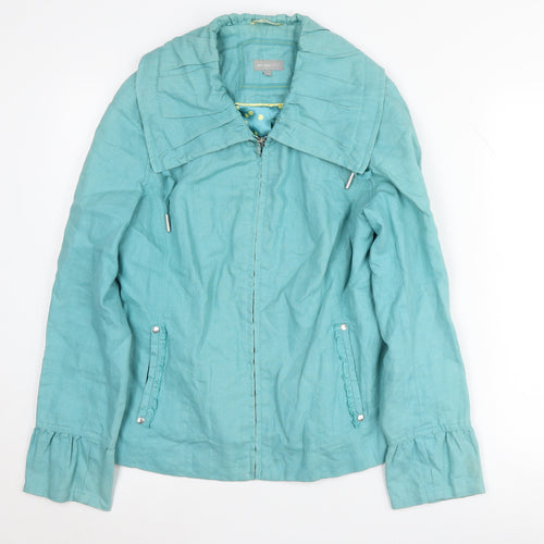 Per Una Women's Blue Flax Zip Jacket, Size 12