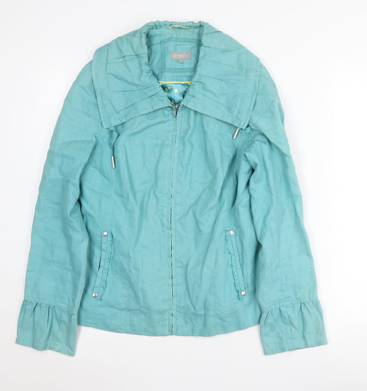 Per Una Women's Blue Flax Zip Jacket, Size 12