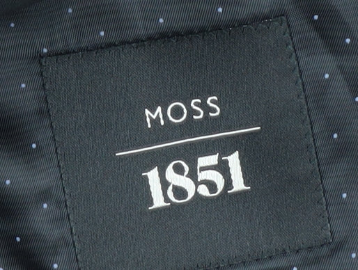 Moss 1851 Men's Black Wool Tuxedo Blazer 38 Regular Fit