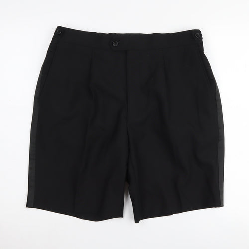 Brook Taverner Men's Black Formal Shorts, Size 36U/46