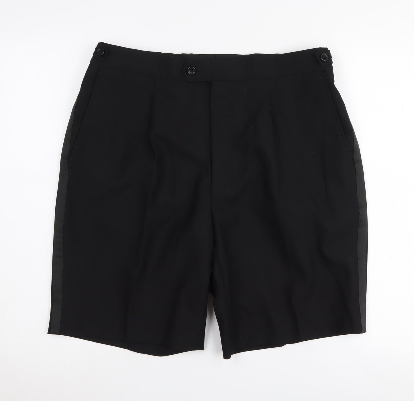 Brook Taverner Men's Black Formal Shorts, Size 36U/46
