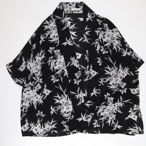 Jacques Vert Women's Black Floral Cape Small
