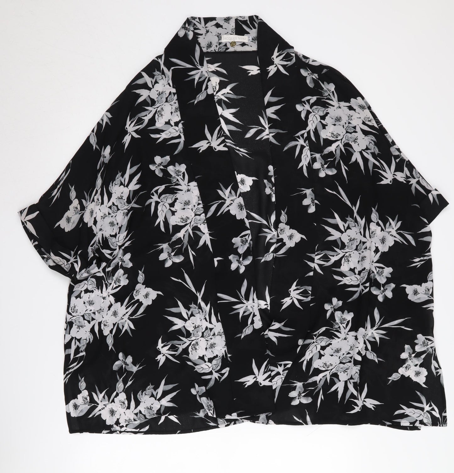 Jacques Vert Women's Black Floral Cape Small