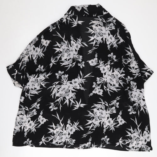 Jacques Vert Women's Black Floral Cape Small