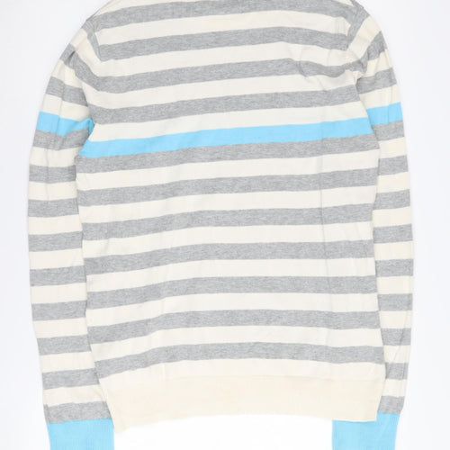 Soul Cal Men's Grey Striped Pullover Jumper - Size L