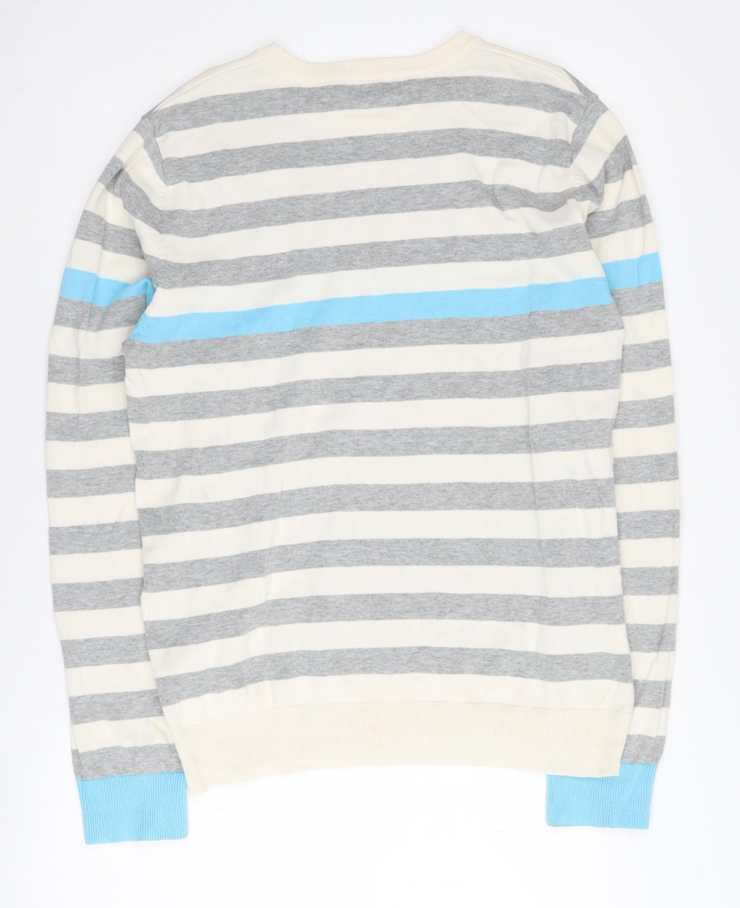 Soul Cal Men's Grey Striped Pullover Jumper - Size L