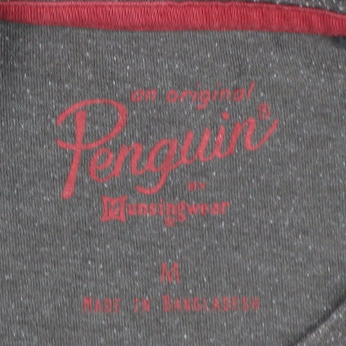 Penguin Men's Grey Short Sleeve T-Shirt - Medium