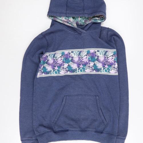 Mountain Warehouse Girls Blue Pullover Hoodie, Size 13-14, Graphic Style