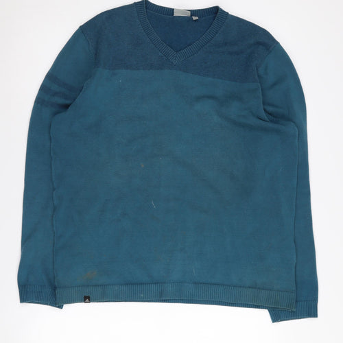 Adidas Men's Blue V-Neck Pullover Jumper M