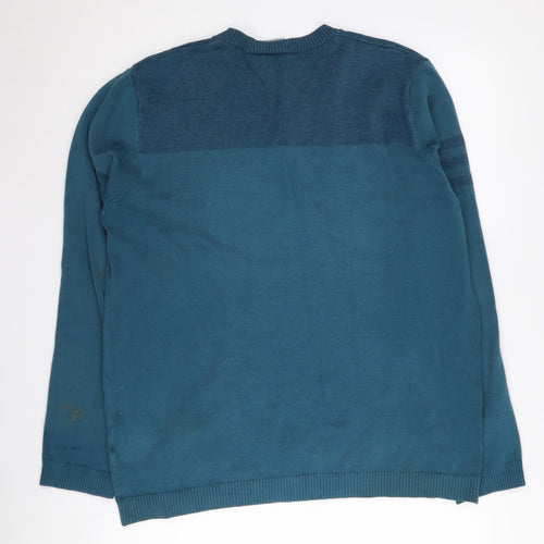 Adidas Men's Blue V-Neck Pullover Jumper M