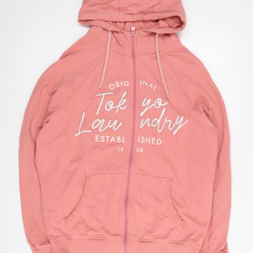 Tokyo Laundry Women's Pink Full Zip Hoodie Size 10