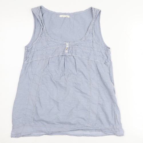 White Stuff Women's Blue Cotton Tank Top - Size 10