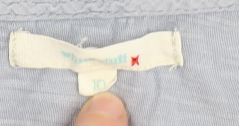 White Stuff Women's Blue Cotton Tank Top - Size 10