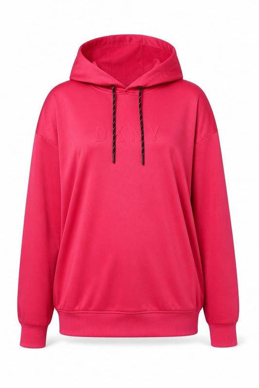 DKNY Women's Pink Pullover Hoodie - Size L