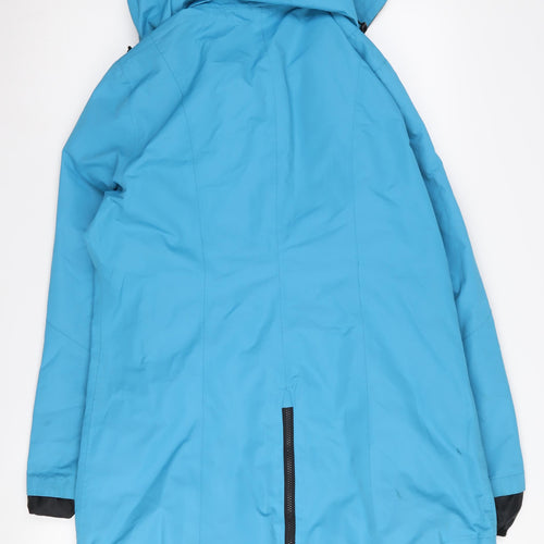 Normann Women's Blue Size 12 Hooded Rain Coat