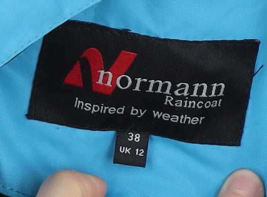 Normann Women's Blue Size 12 Hooded Rain Coat