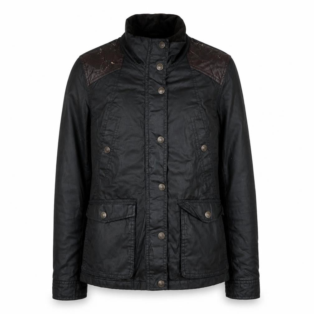 Front view of H&M Women's Black Military Jacket, size 10