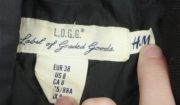 H&M Women's Black Military Jacket Size 10