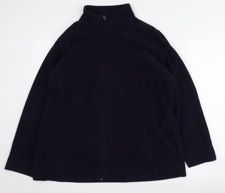 EWM Women's Black Fleece Jacket L Casual Zip
