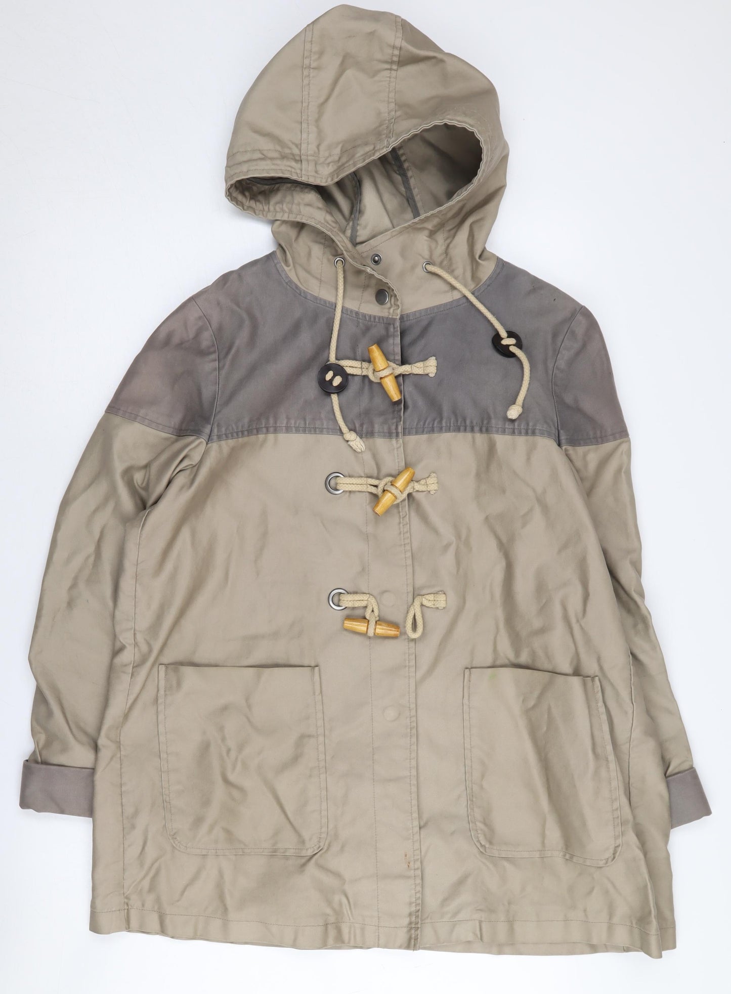 Topshop Women's Beige Duffle Coat Size 12