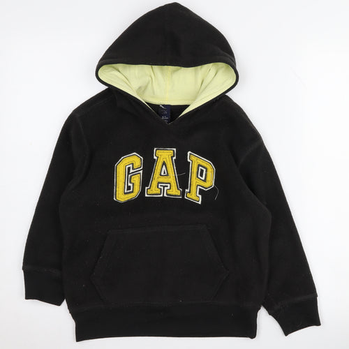 GAP Boys Black Hoodie Pullover Fleece 6-7 Years
