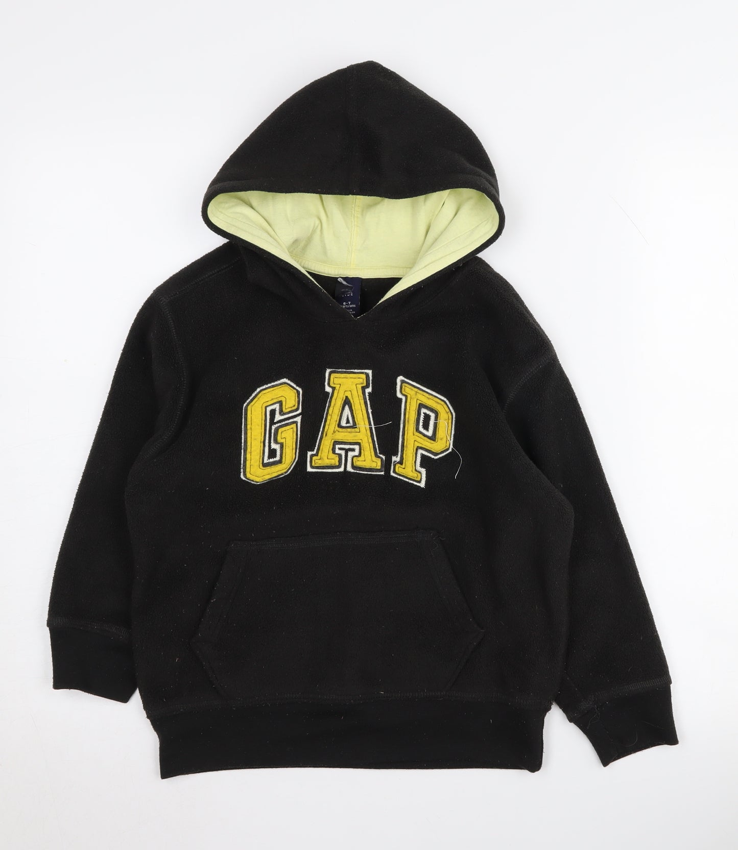 GAP Boys Black Hoodie Pullover Fleece 6-7 Years