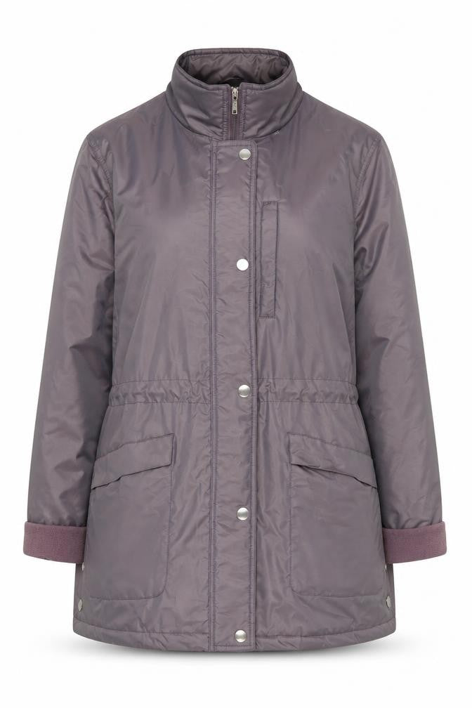 Front view of Roman Originals Women's Grey Mid Jacket, M