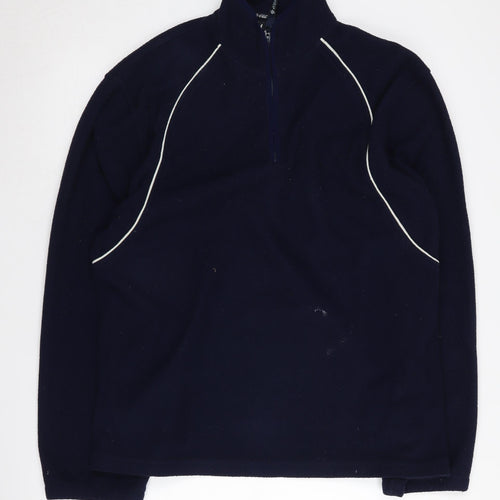 Marks and Spencer Men's Blue Fleece 1/4 Zip Sweatshirt M