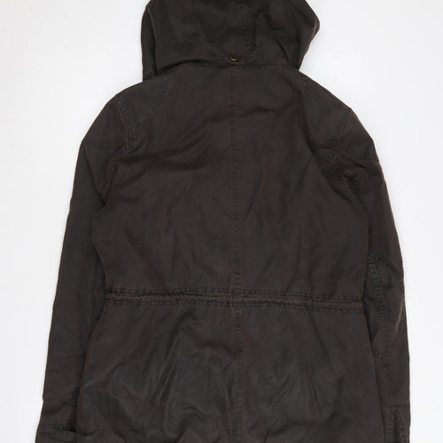 Fat Face Women's Brown Parka Coat Size 12 with Hood