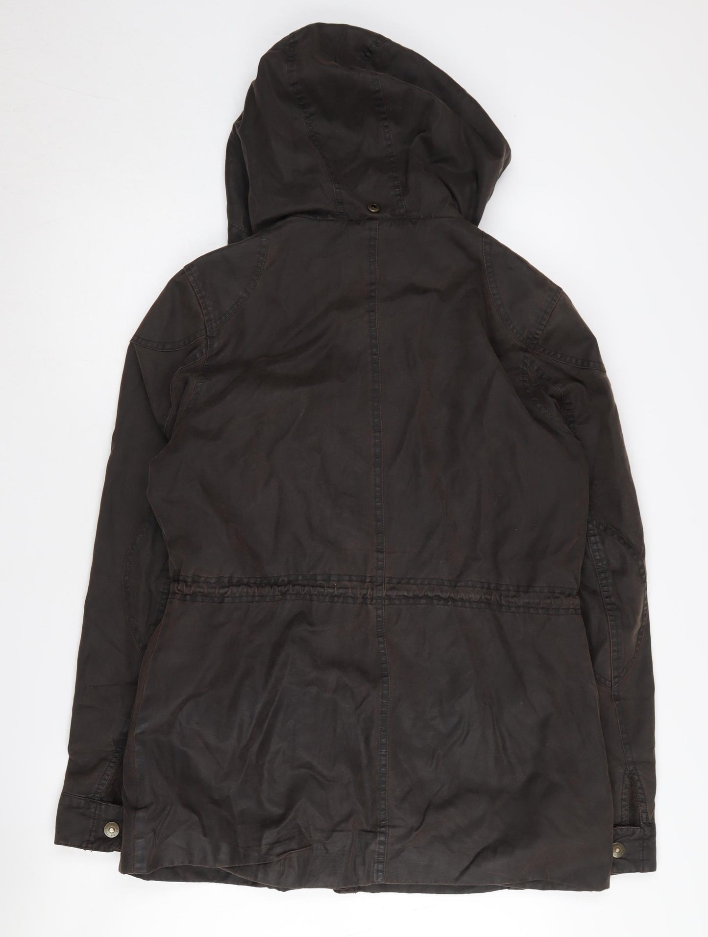 Fat Face Women's Brown Parka Coat Size 12 with Hood