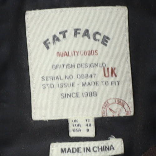 Fat Face Women's Brown Parka Coat Size 12 with Hood