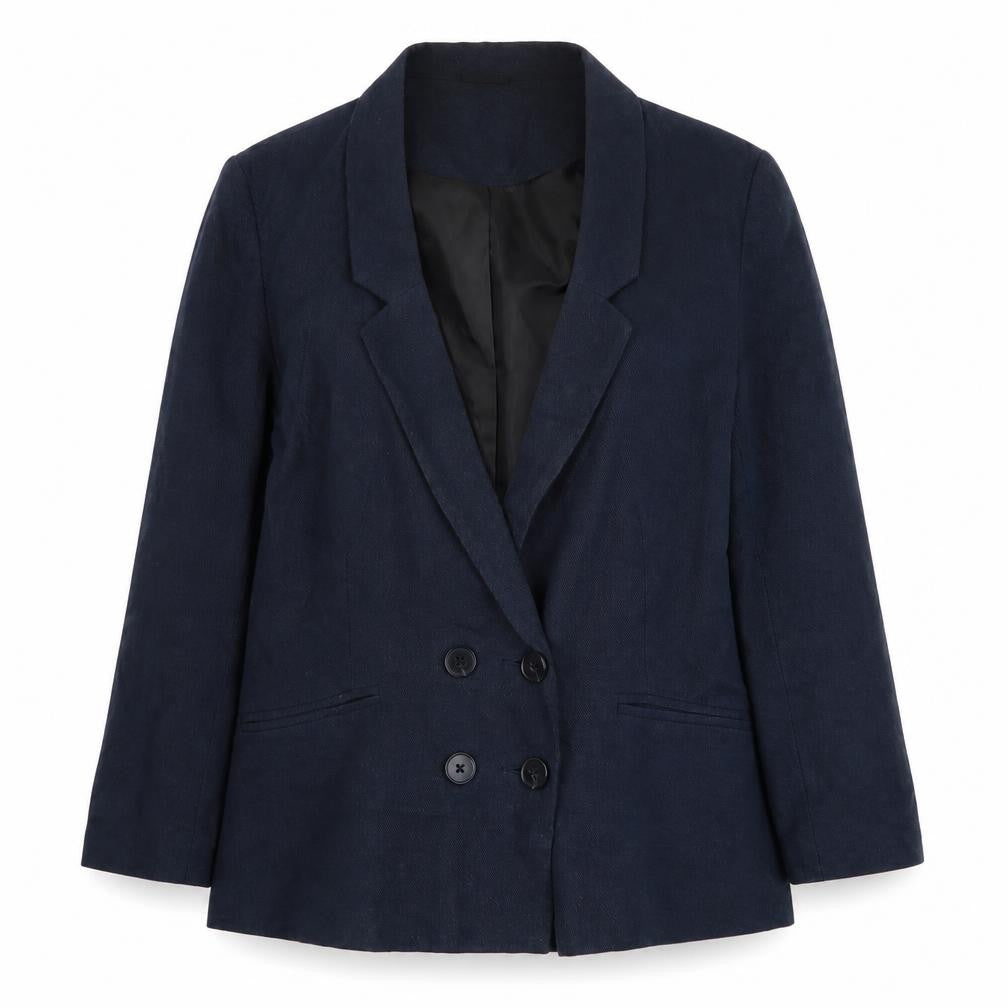 Front view of Sparkle & Fade Blue Women's Blazer M, Cotton, Casual