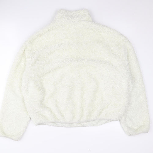 H&M Women's White Mock Neck Sweatshirt Size 12