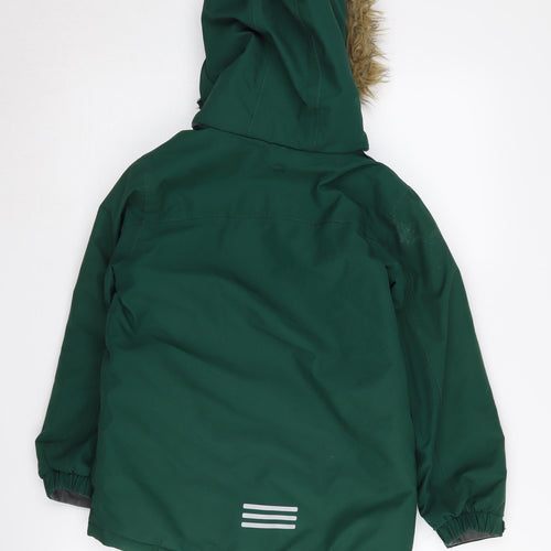 Mountain Warehouse Boys Green Parka Coat 7-8 Years Waterproof