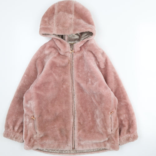 Ted Baker Girls Pink Faux Fur Puffer Jacket, 7-8 Years Winter