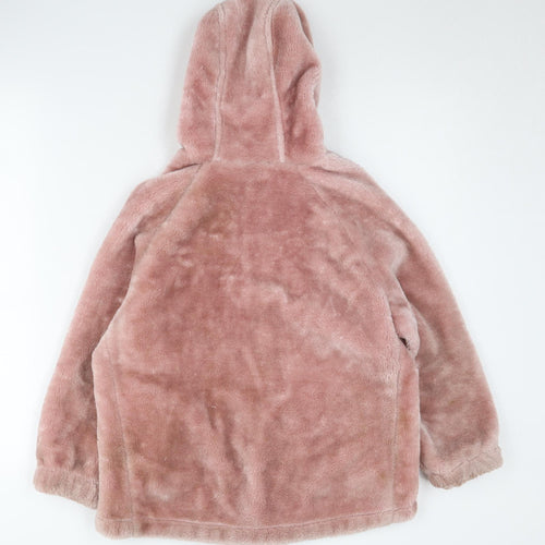 Ted Baker Girls Pink Faux Fur Puffer Jacket, 7-8 Years Winter