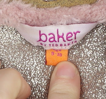 Ted Baker Girls Pink Faux Fur Puffer Jacket, 7-8 Years Winter