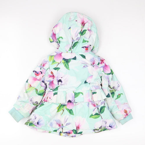 Baker Girls' Multicoloured Puffer Coat, 12-18M, Floral Design